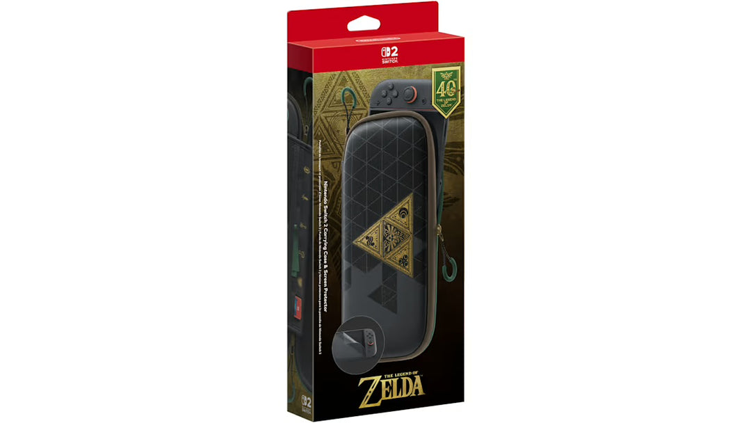Nintendo Switch 2 Carrying Case &amp; Screen Protector –The Legend of Zelda – 40th Anniversary Edition