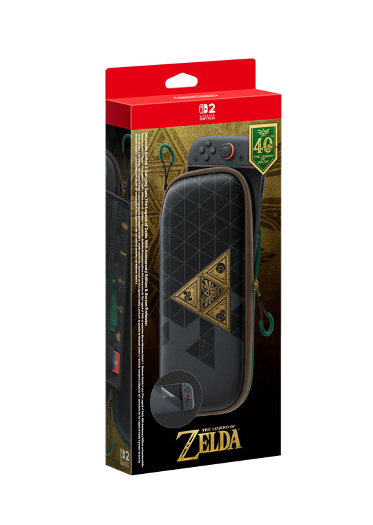 Nintendo Switch 2 Carrying Case &amp; Screen Protector –The Legend of Zelda – 40th Anniversary Edition