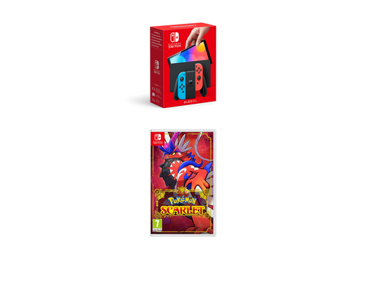 Nintendo Switch (OLED Model) - Neon Blue/Neon Red + Pokémon Scarlet